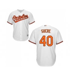 Youth Baltimore Orioles #40 Jesus Sucre Replica White Home Cool Base Baseball Jersey