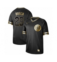Men's Chicago Cubs #29 Brad Brach Authentic Black Gold Fashion Baseball Jersey