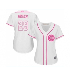 Women's Chicago Cubs #29 Brad Brach Authentic White Fashion Baseball Jersey