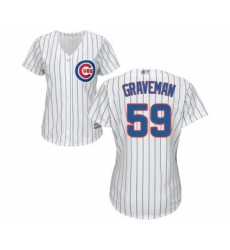 Women's Chicago Cubs #59 Kendall Graveman Authentic White Home Cool Base Baseball Jersey