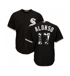 Men's Chicago White Sox #17 Yonder Alonso Authentic Black Team Logo Fashion Cool Base Baseball Jersey