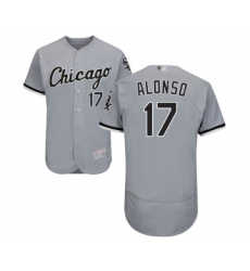 Men's Chicago White Sox #17 Yonder Alonso Grey Road Flex Base Authentic Collection Baseball Jersey