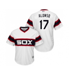 Youth Chicago White Sox #17 Yonder Alonso Replica White 2013 Alternate Home Cool Base Baseball Jersey