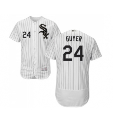 Men's Chicago White Sox #24 Brandon Guyer White Home Flex Base Authentic Collection Baseball Jersey
