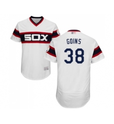Men's Chicago White Sox #38 Ryan Goins White Alternate Flex Base Authentic Collection Baseball Jersey