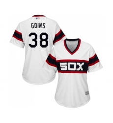 Women's Chicago White Sox #38 Ryan Goins Replica White 2013 Alternate Home Cool Base Baseball Jersey