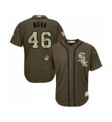 Men's Chicago White Sox #46 Ivan Nova Authentic Green Salute to Service Baseball Jersey