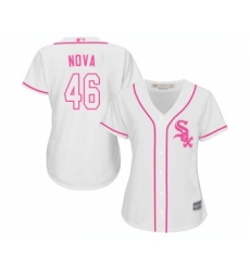 Women's Chicago White Sox #46 Ivan Nova Replica White Fashion Cool Base Baseball Jersey