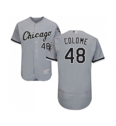 Men's Chicago White Sox #48 Alex Colome Grey Road Flex Base Authentic Collection Baseball Jersey