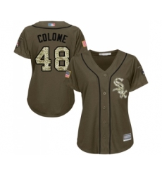 Women's Chicago White Sox #48 Alex Colome Authentic Green Salute to Service Baseball Jersey