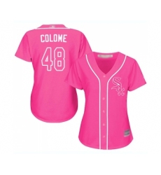 Women's Chicago White Sox #48 Alex Colome Replica Pink Fashion Cool Base Baseball Jersey