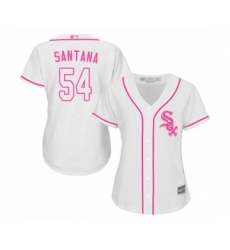 Women's Chicago White Sox #54 Ervin Santana Replica White Fashion Cool Base Baseball Jersey