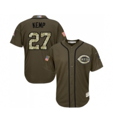 Men's Cincinnati Reds #27 Matt Kemp Authentic Green Salute to Service Baseball Jersey
