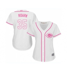 Women's Cincinnati Reds #35 Tanner Roark Authentic White Fashion Cool Base Baseball Jersey