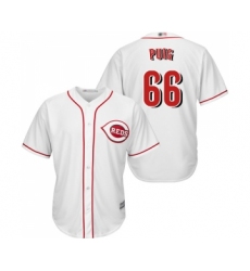 Men's Cincinnati Reds #66 Yasiel Puig Replica White Home Cool Base Baseball Jersey