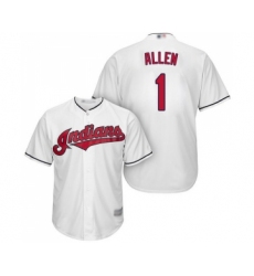 Youth Cleveland Indians #1 Greg Allen Replica White Home Cool Base Baseball Jersey