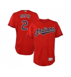 Men's Cleveland Indians #2 Leonys Martin Scarlet Alternate Flex Base Authentic Collection Baseball Jersey
