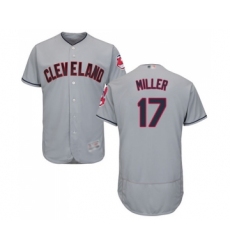 Men's Cleveland Indians #17 Brad Miller Grey Road Flex Base Authentic Collection Baseball Jersey