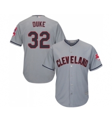 Men's Cleveland Indians #32 Zach Duke Replica Grey Road Cool Base Baseball Jersey