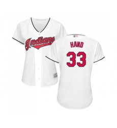 Women's Cleveland Indians #33 Brad Hand Replica White Home Cool Base Baseball Jersey