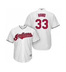 Youth Cleveland Indians #33 Brad Hand Replica White Home Cool Base Baseball Jersey