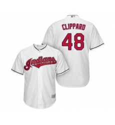 Men's Cleveland Indians #48 Tyler Clippard Replica White Home Cool Base Baseball Jersey
