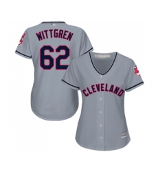 Women's Cleveland Indians #62 Nick Wittgren Replica Grey Road Cool Base Baseball Jersey