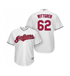Youth Cleveland Indians #62 Nick Wittgren Replica White Home Cool Base Baseball Jersey