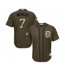 Men's Detroit Tigers #7 Jordy Mercer Authentic Green Salute to Service Baseball Jersey