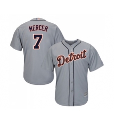 Men's Detroit Tigers #7 Jordy Mercer Replica Grey Road Cool Base Baseball Jersey