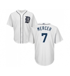 Men's Detroit Tigers #7 Jordy Mercer Replica White Home Cool Base Baseball Jersey