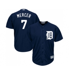 Youth Detroit Tigers #7 Jordy Mercer Replica Navy Blue Alternate Cool Base Baseball Jersey
