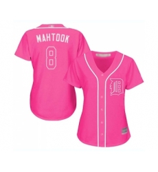 Women's Detroit Tigers #8 Mikie Mahtook Replica Pink Fashion Cool Base Baseball Jersey