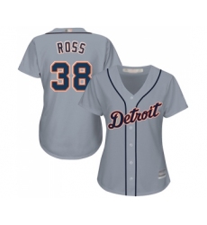 Women's Detroit Tigers #38 Tyson Ross Replica Grey Road Cool Base Baseball Jersey