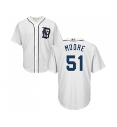 Men's Detroit Tigers #51 Matt Moore Replica White Home Cool Base Baseball Jersey