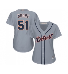 Women's Detroit Tigers #51 Matt Moore Replica Grey Road Cool Base Baseball Jersey