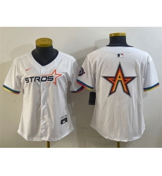 Women's Houston Astros Team Big Logo White 2025 City Connect Limited Stitched Baseball Jersey(Run Small)