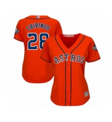 Women's Houston Astros #28 Robinson Chirinos Authentic Orange Alternate Cool Base 2019 World Series Bound Baseball Jersey