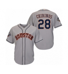 Youth Houston Astros #28 Robinson Chirinos Authentic Grey Road Cool Base 2019 World Series Bound Baseball Jersey