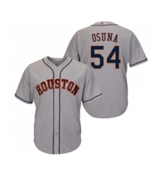 Men's Houston Astros #54 Roberto Osuna Replica Grey Road Cool Base Baseball Jersey
