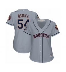 Women's Houston Astros #54 Roberto Osuna Authentic Grey Road Cool Base 2019 World Series Bound Baseball Jersey