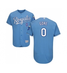 Men's Kansas City Royals #0 Terrance Gore Light Blue Alternate Flex Base Authentic Collection Baseball Jersey