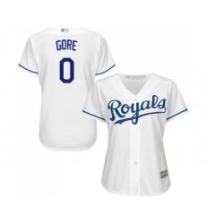 Women's Kansas City Royals #0 Terrance Gore Replica White Home Cool Base Baseball Jersey