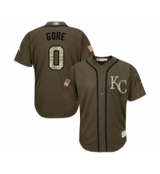 Youth Kansas City Royals #0 Terrance Gore Authentic Green Salute to Service Baseball Jersey
