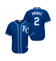 Men's Kansas City Royals #2 Chris Owings Replica Blue Alternate 2 Cool Base Baseball Jersey