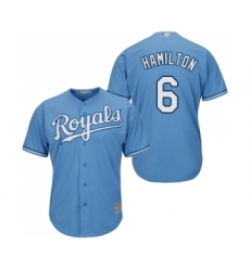 Men's Kansas City Royals #6 Billy Hamilton Replica Light Blue Alternate 1 Cool Base Baseball Jersey