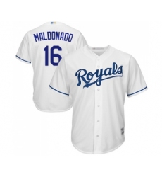 Youth Kansas City Royals #16 Martin Maldonado Replica White Home Cool Base Baseball Jersey