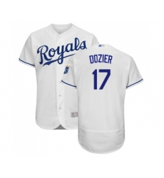 Men's Kansas City Royals #17 Hunter Dozier White Flexbase Authentic Collection Baseball Jersey