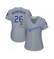 Women's Kansas City Royals #26 Brad Boxberger Replica Grey Road Cool Base Baseball Jersey