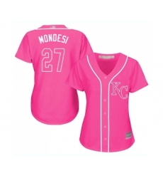 Women's Kansas City Royals #27 Adalberto Mondesi Replica Pink Fashion Cool Base Baseball Jersey